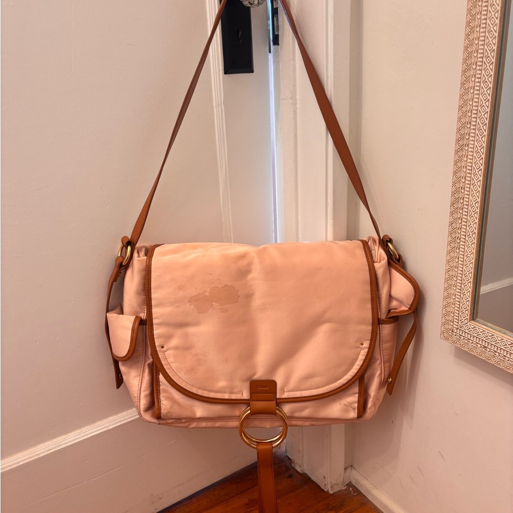 Chloe Blush and Tan diaper bag